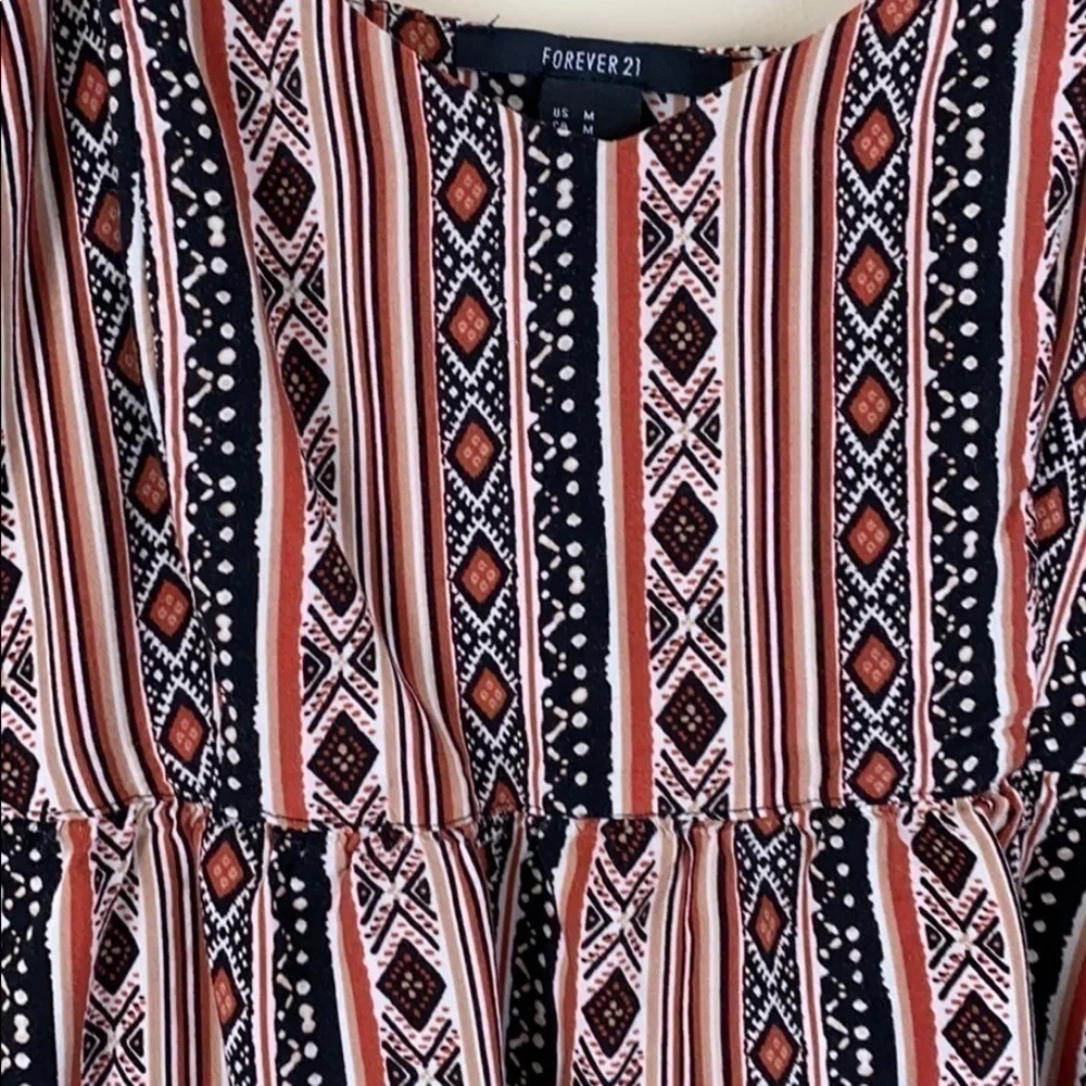 slightly cropped aztec print tank - Picture 3 of 6